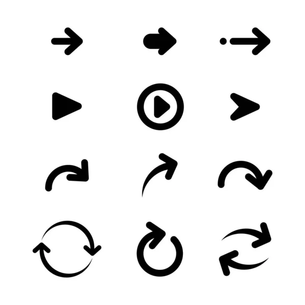 Setas Logotipo Ícones Planos — Vetor de Stock