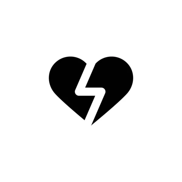 Ραγισμένη Καρδιά Απλό Εικονίδιο — Διανυσματικό Αρχείο