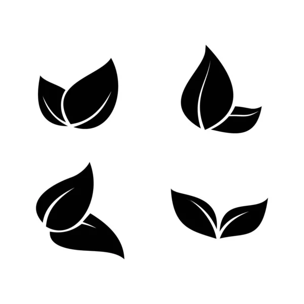 Leaf Icon Set White Background — Stock Vector