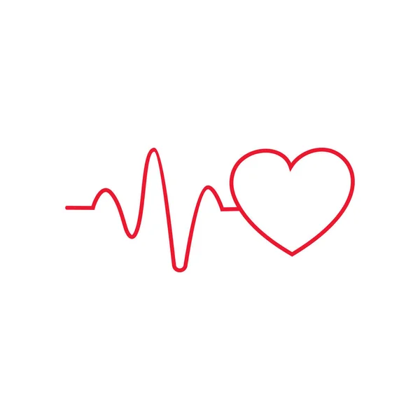 Kırmızı Kalp Atışı Ikon Vektörü Web Sitesi Bilgisayar Mobil Vektörü — Stok Vektör
