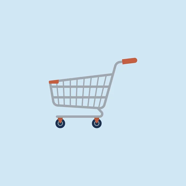 Shopping Cart Flat Style Symbol — Stock Vector