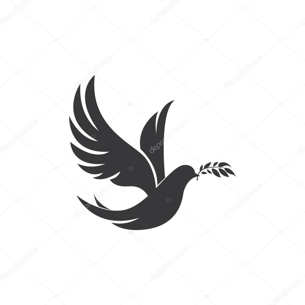 flying dove icon logo
