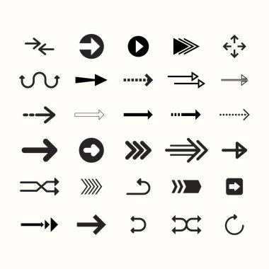 Ok koleksiyonu ikonu vektörü. Web düz tasarımı için sembol