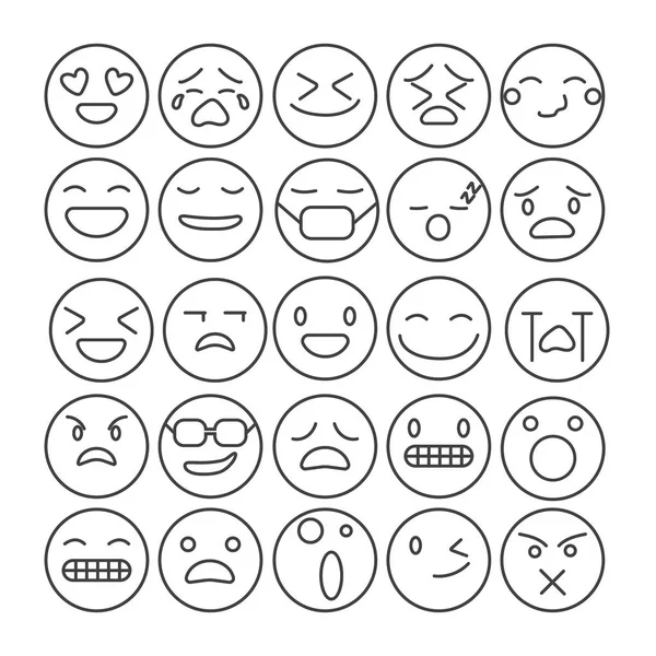 Colección Emoji Emoción Vector Icono — Vector de stock