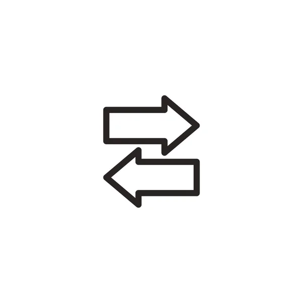 Ikona Obrysu Dvojitých Šipek — Stockový vektor