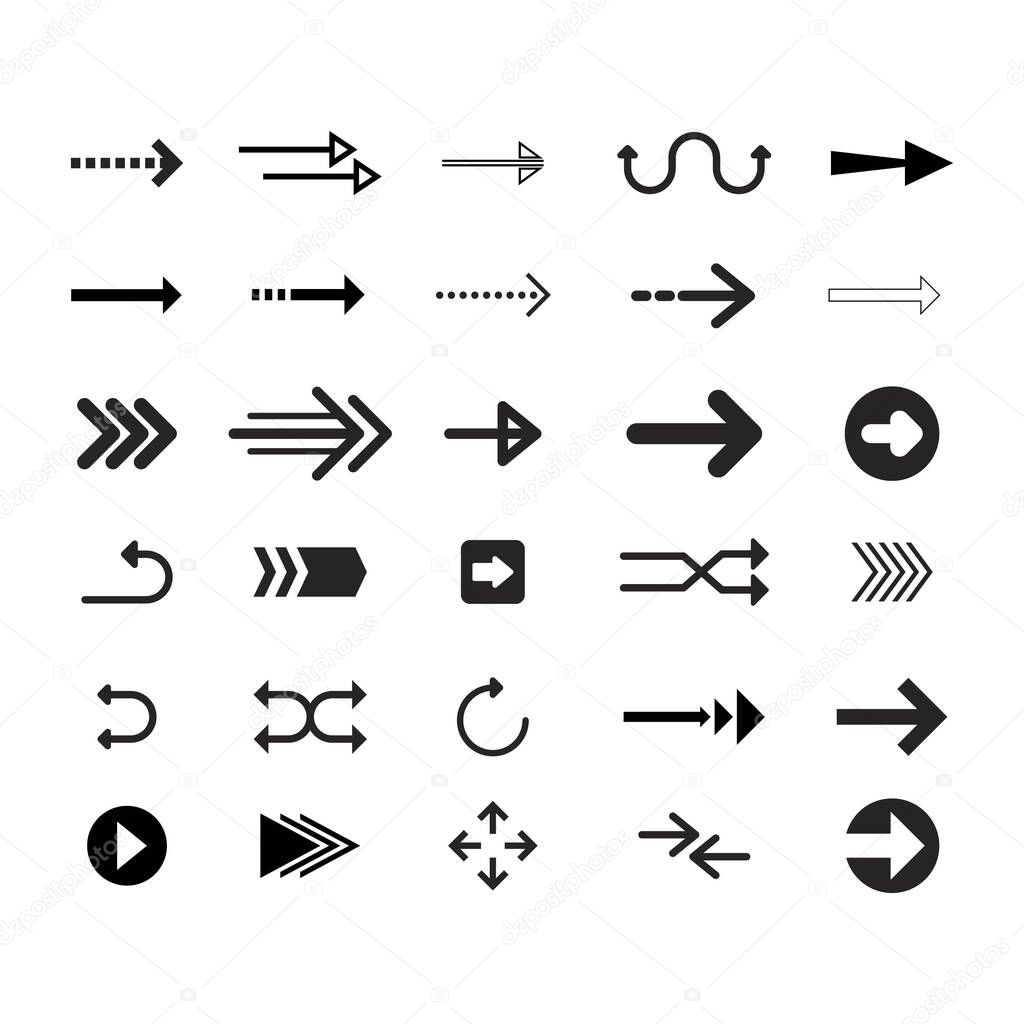 Flat arrows set icon logo