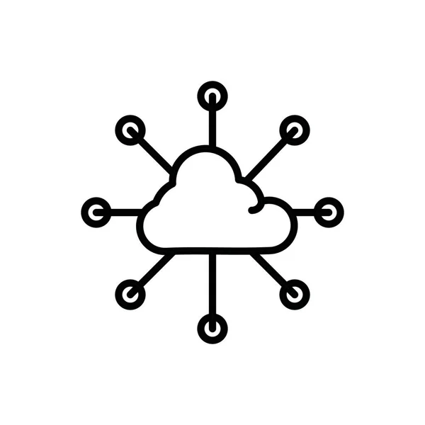 Cloud Networking Outline Icoon — Stockvector