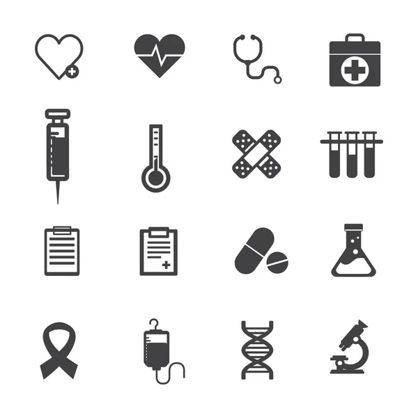 Medical Icons White Background — Stock Vector
