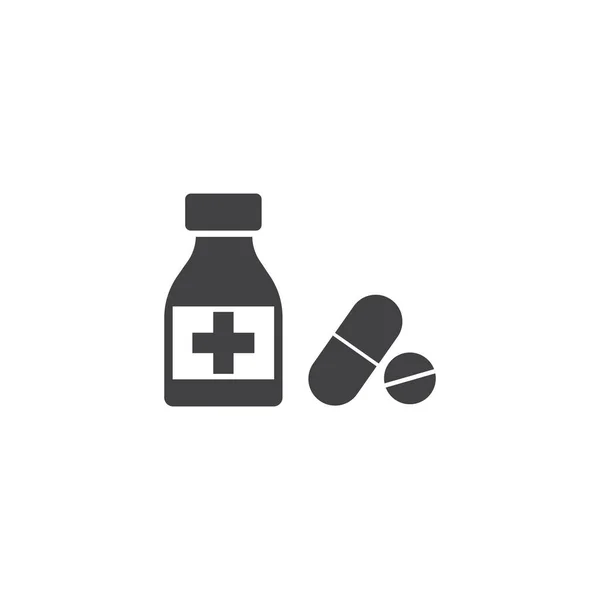 Medicina Píldoras Icono Logo — Vector de stock