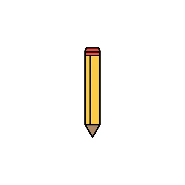 Pencil Icon Flat Style Isolated White Background — Stock Vector