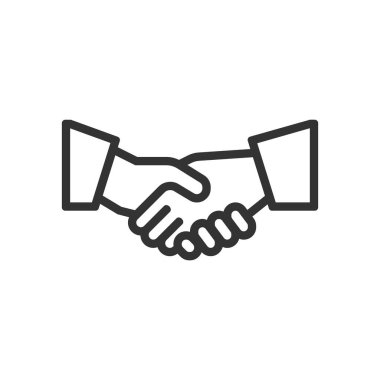 Beyaz arkaplanda el sıkışma simgesi