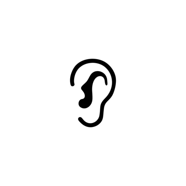 Ear Icon White Background — Stock Vector