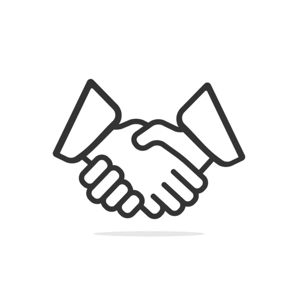 Handshake Linha Ícone Símbolo Vetor — Vetor de Stock