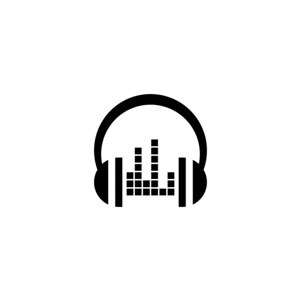 Illustration Headphones Icon Isolated White Background — Stock Vector
