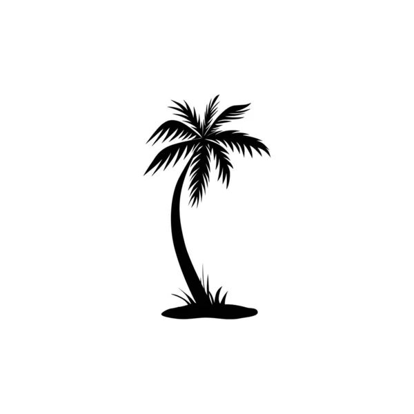 Palm Trees Silhouette Isolated White Background — Stock Vector