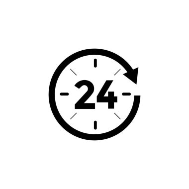 Beyaz arkaplanda 24 Saat servis simgesi izole edildi