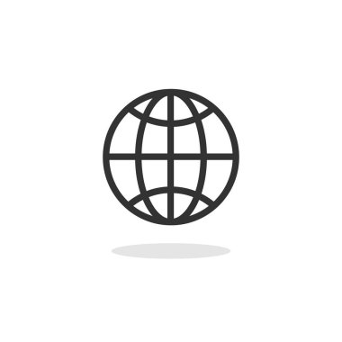 Izgara küresel simge sembolü vektörü