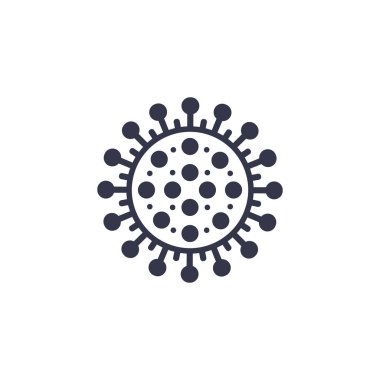 Beyaz arkaplanda izole edilmiş mikrop ve bakteri simgesi