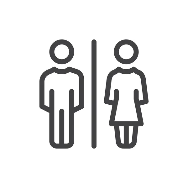 ウェブサイトやモバイルアプリのための男性と女性のアイコン細い線 — ストックベクタ