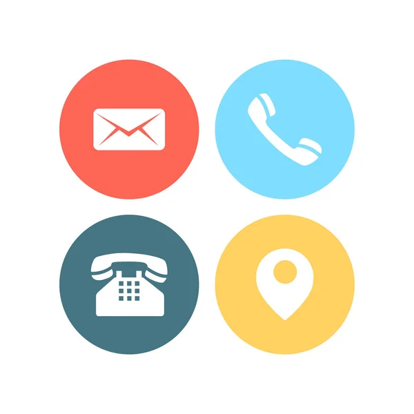 Neem Contact Met Ons Icon Set Vector Illustratie Eps — Stockvector