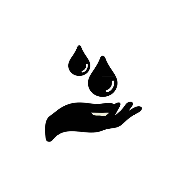 Hand Wassen Pictogram Symbool Vector — Stockvector