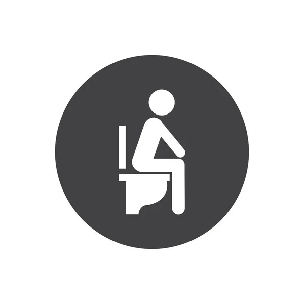 Homem Sentado Ícone Banheiro — Vetor de Stock