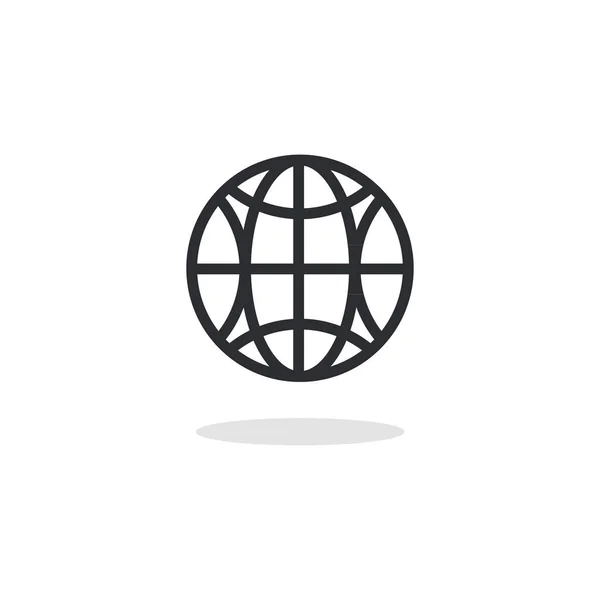 Vector Earth Globe Symbol Isoliert Auf Weiß — Stockvektor