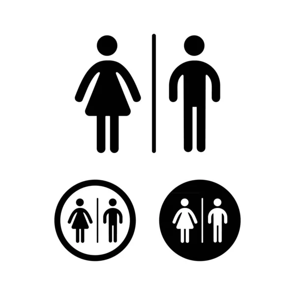 妇女和男子公共卫生间病媒标志 — 图库矢量图片