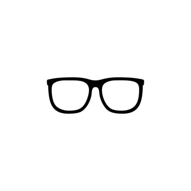 Siyah gözlük silueti beyaz arkaplanda izole edildi