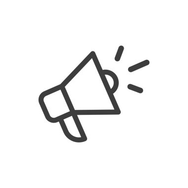 Beyaz arkaplanda megafon simgesi