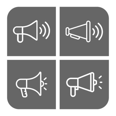 megafon simgesi seti illüstrasyon değeri 10