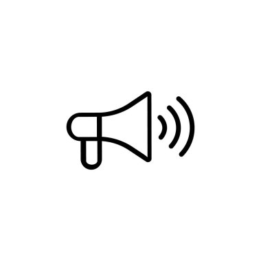 megafon özet simgesi beyaza izole edildi