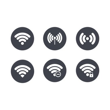 Kablosuz internet sembolü vektörü Wifi sinyal simgesi