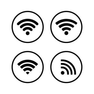 Kablosuz ve kablosuz ağ simgesi veya uzak internet erişimi için imza