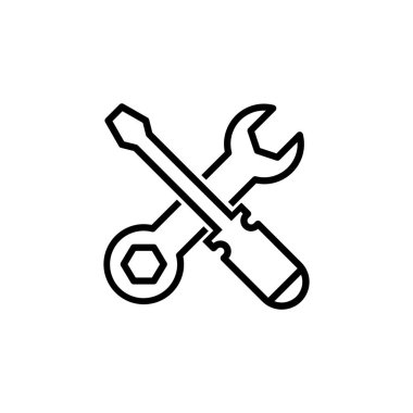 Tornavida ve anahtar ana hatları resim tasarımı