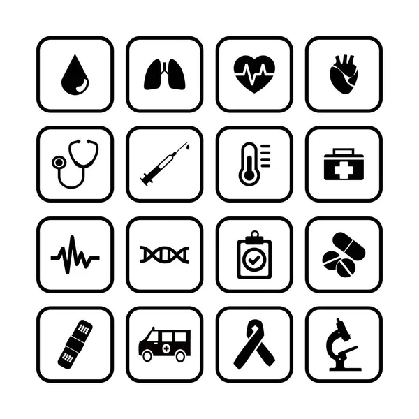 Medical Icon Set Vector Illustration Eps — Stock Vector