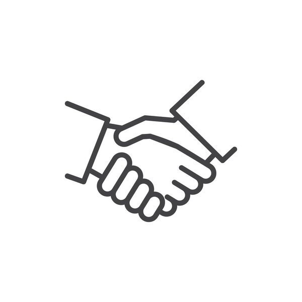Business handshake line icon vector