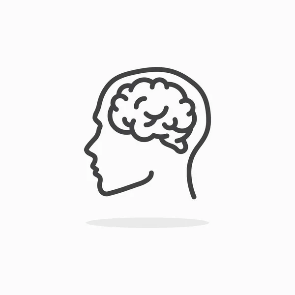 Menschliche Gehirn Ikone Linienstil — Stockvektor