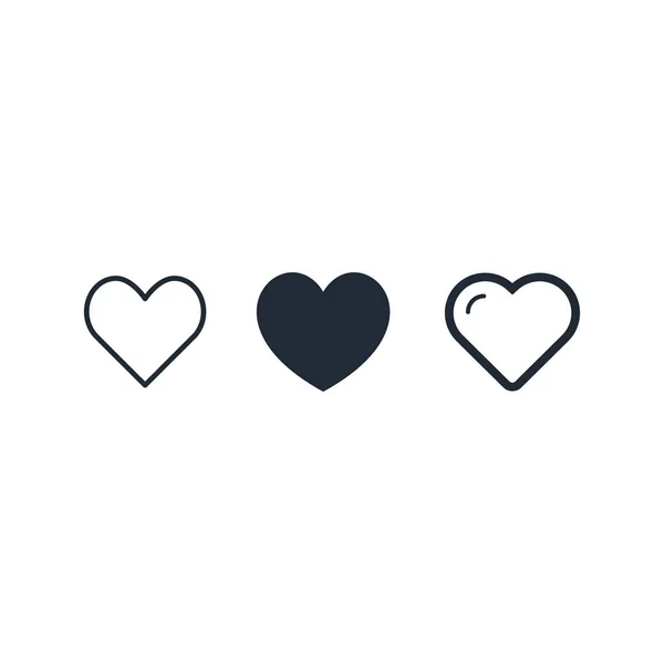 Set Line Icons Heart Love Concept — Stock Vector