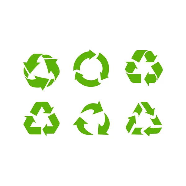 Verde Reciclar Icono Símbolo Vector — Vector de stock