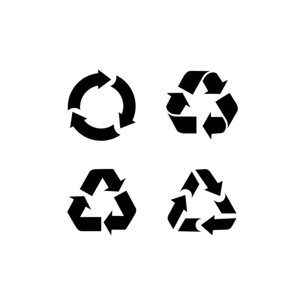 Set Recycle Icon Isoliert Auf Weißem Hintergrund — Stockvektor