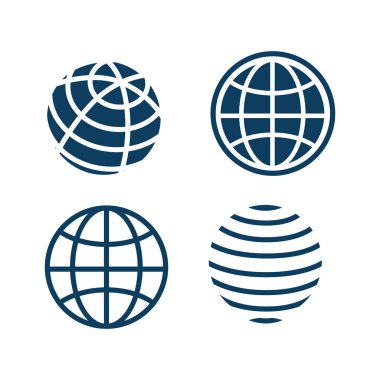 Dünya küresi simgesi beyaz arkaplanda izole edildi