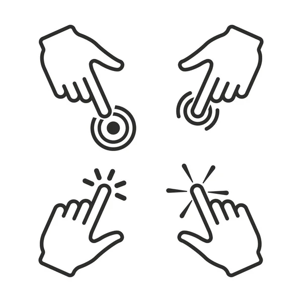 Hand Click Icon Set Vector Illustration Eps10 — Stock Vector