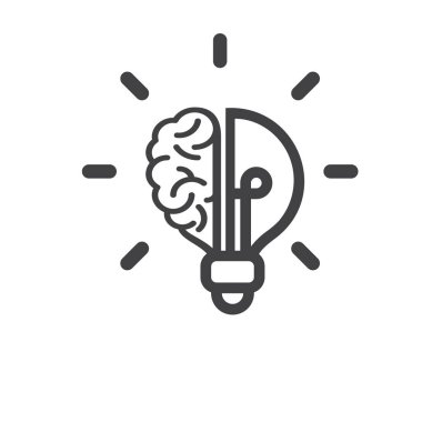 Beyin ampulü simgesi vektörü EPS 10