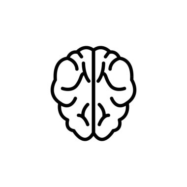 Uygulama ve web sitesi için beyin satırı sanat vektörü simgesi