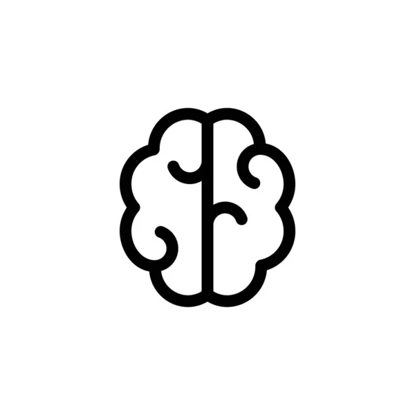 Gehirn Obere Ansicht Umriss Symbol Vektor — Stockvektor