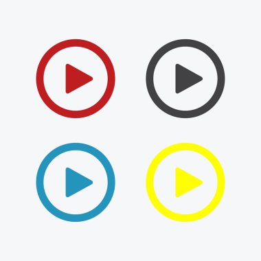 Renkli Oynatma Yuvarlak Düğmesi