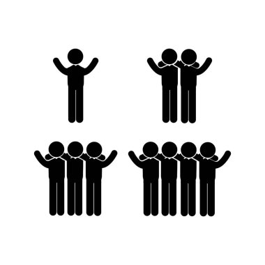 Beyaz arkaplanda izole edilmiş bir grup erkek simgesi