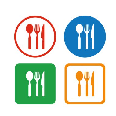 Restoran Yeme Araçları simgesi seti