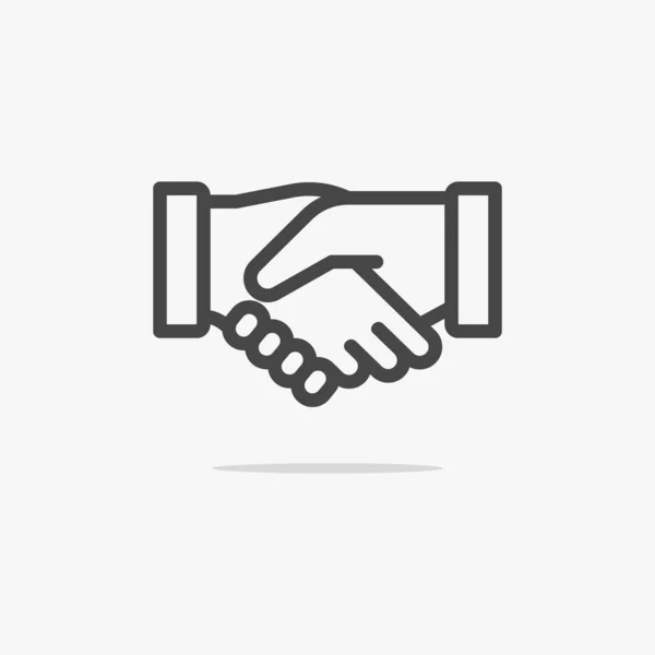 Handshake Icon Vector Ilustração Perfeita Pictograma Preto Fundo Branco — Vetor de Stock